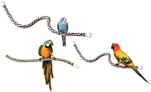 JW Pet Comfy Perch For Birds Flexible Multi-color Rope, Small - 21" Length