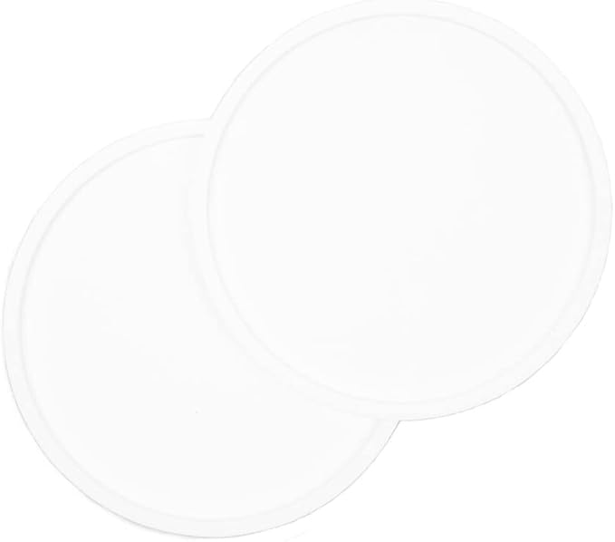 Waggo Habit Silicone Dog Placemat – Set of 2 Modern Heavyweight Silicone Dog Food Mats, Dishwasher Safe, Non-Slip, Solid Color – White (Small, 6")
