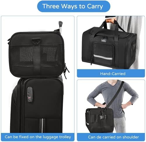 Dog Carriers for Small Dogs, Cat Carrier Travel, Expandable, Collapsible, 900D High Density Oxford Cloth, Wear-Resisting, Anti Tearing, Reflective Tape,Safety Lock Zipper