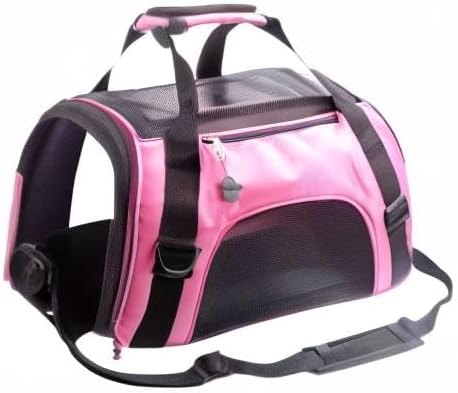 Cat Carrier,Soft-Sided Pet Travel Carrier for Cats,Dogs Puppy Comfort Portable Foldable Pet Bag Airline Approved (LightPink)