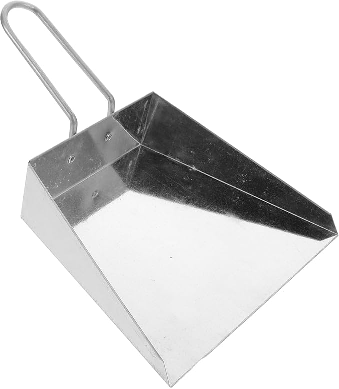 Amosfun Stainless Steel Handheld Dustpan Heavy Duty Mini Dust Pan for Kitchen Table Pet Waste Outdoor Cleanup Tool 5.5X4.3 Inches