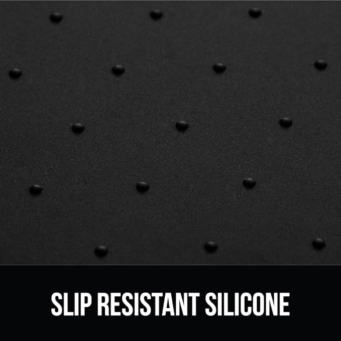 GORILLA GRIP 100% Waterproof Raised Edge BPA Free Silicone Pet Feeding Mat, Dog Cat Food Mats Contain Spills Protects Floors, Placemats for Cats and Dogs Water Bowl, Pets Accessories 18.5x11.5 Black