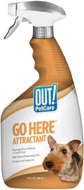 OUT! PetCare Go Here Attractant Dog and Puppy Potty Training Spray, Safe & Effective Puppy Pee Spray, Dog Housebreaking Supplies, Indoor and Outdoor House Training Tool, 32 oz