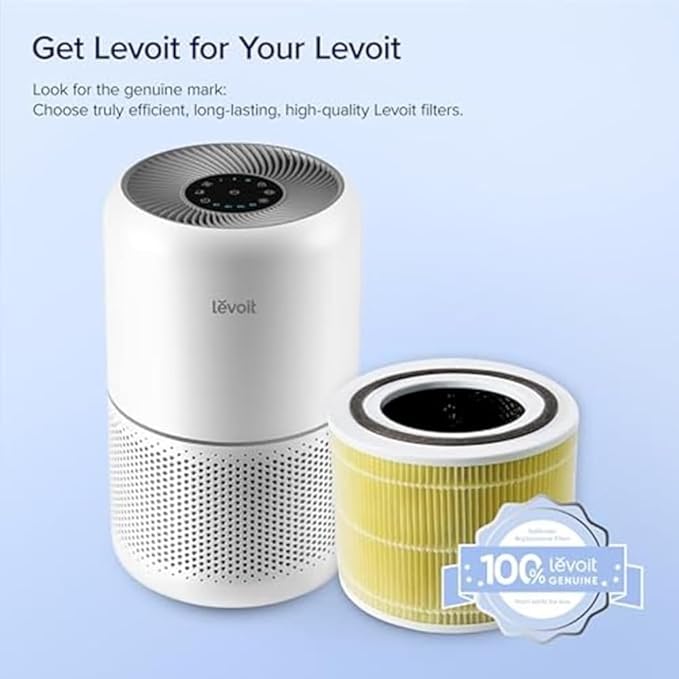 LEVOIT Core 300-P Replacement Filter Air Purifier Pet Allergy, Genuine Core300S-P Filters, Supports HEPA Sleep Mode, High-Efficiency Activated Carbon, Core 300-RF-PA, Yellow, 1 Pack