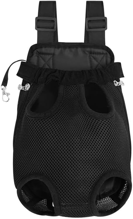 Pet Carrier Backpack - Adjustable Pet Front Cat Dog Carrier Backpack Travel Bag,Legs Out,Easy-Fit for Traveling Hiking Camping for Small Medium Dogs Cats Puppies. (Black, Medium)
