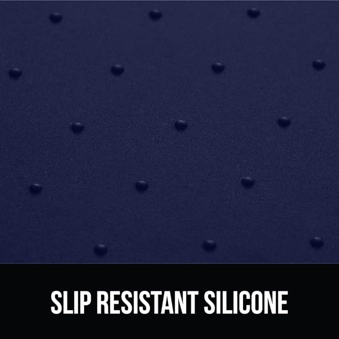 GORILLA GRIP 100% Waterproof Raised Edge BPA Free Silicone Pet Feeding Mat, Dog Cat Food Mats Contain Spills Protects Floors, Placemats for Cats and Dogs Water Bowl, Pets Accessories 28x18 Navy