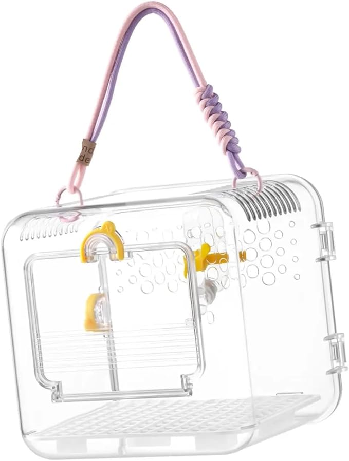 Portable Bird Travel Carrier Cage - Breathable Parrot Carrying Box for Cockatiels, Budgies, and Parrotlets Supplies