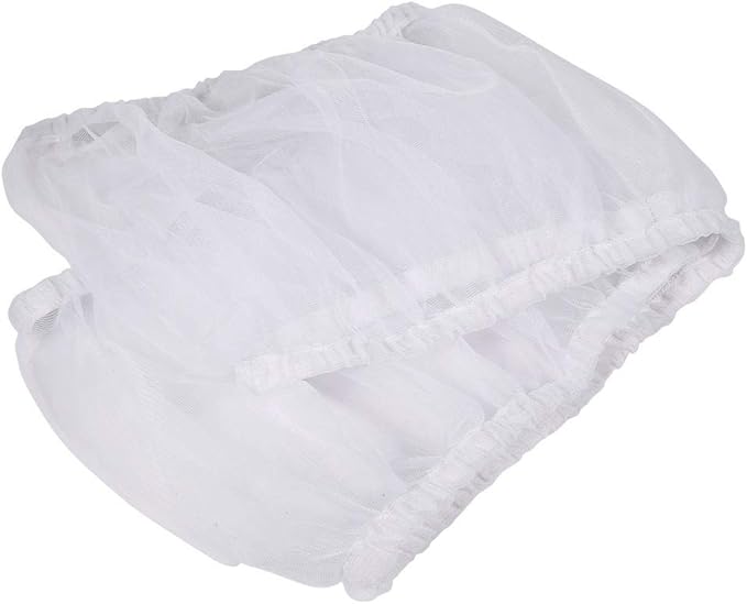 Birdcage Nylon Mesh Net Cover Guard Pet Birds Parrot Cage Seed Catcher Soft Ventilated Birdcage Skirt M Size(White)