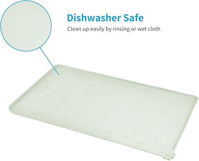 AUDWUD Silicone Waterproof Pet Feeding Mats,Anti Slip Bowl Pad,Dog Mat for Food and Water