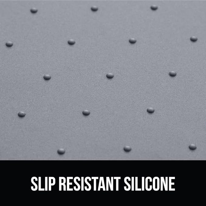 GORILLA GRIP 100% Waterproof Raised Edge BPA Free Silicone Pet Feeding Mat, Dog Cat Food Mats Contain Spills Protects Floors, Placemats for Cats and Dogs Water Bowl, Pets Accessories 18.5x11.5 Gray