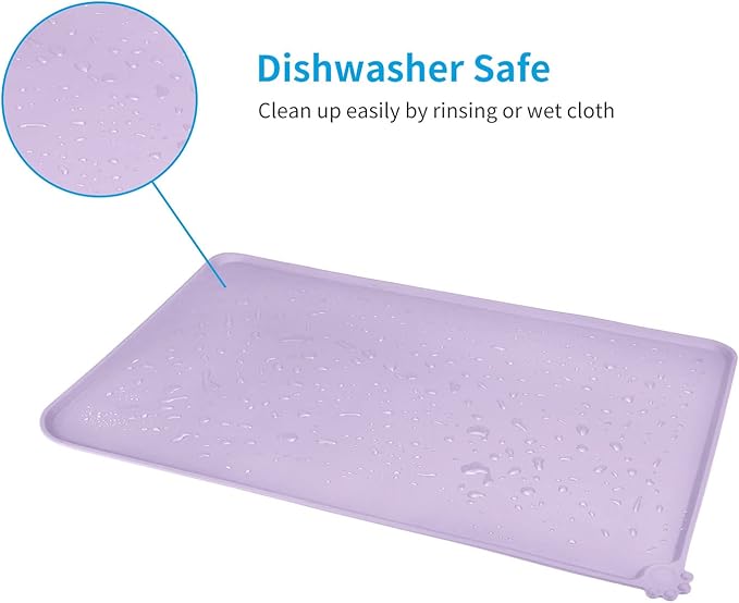 AUDWUD Silicone Waterproof Pet Feeding Mats,Anti Slip Bowl Pad,Dog Mat for Food and Water