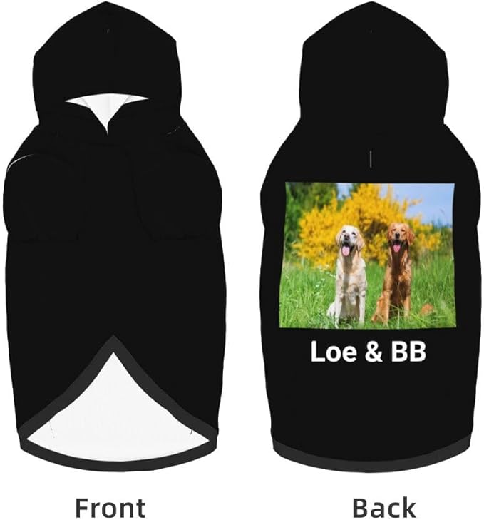 Custom Dog Hoodie Personalized Photo Text Logo Name Dog Clothes, Soft & Warm for Puppy Sweatshirt Hooded for Small Medium Large Dogs Girl/Boy Cats/Kitten, Gray, L