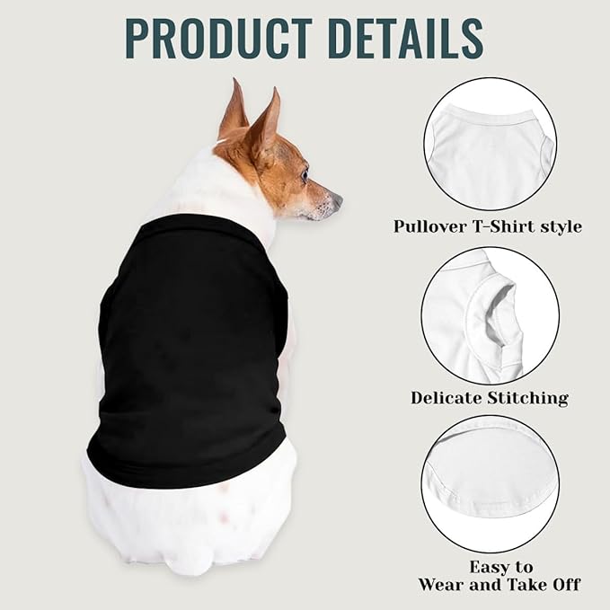 Customized Dog Shirt for Small Medium Large Dogs Personalized with Photo Text Logo Name T-Shirt Summer Breathable Clothes, 1 PC Blank Black, XL