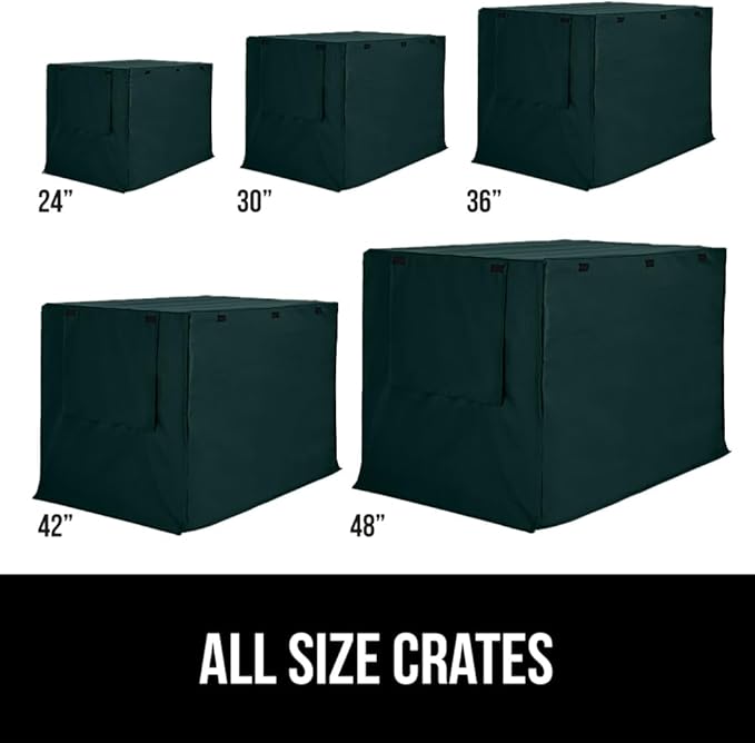GORILLA GRIP Dog Crate Covers Compatible with Amazon Basics Dog Crates, All Sides Open, Privacy Cover Fits 24" Wire Kennel, Breathable Mesh Windows, Light Reducing Training Cage Topper, Hunter Green