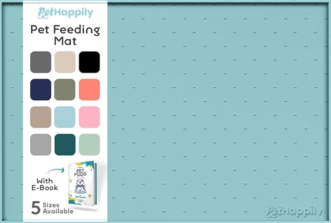 Dog Food Mat - Raised Edges Dogs Mat for Food and Water Prevent Spill, Waterproof Cat Food Mats Protect Floors, Easy Clean Dog Bowl Mats for Food and Water, Silicone Pet Food Tray