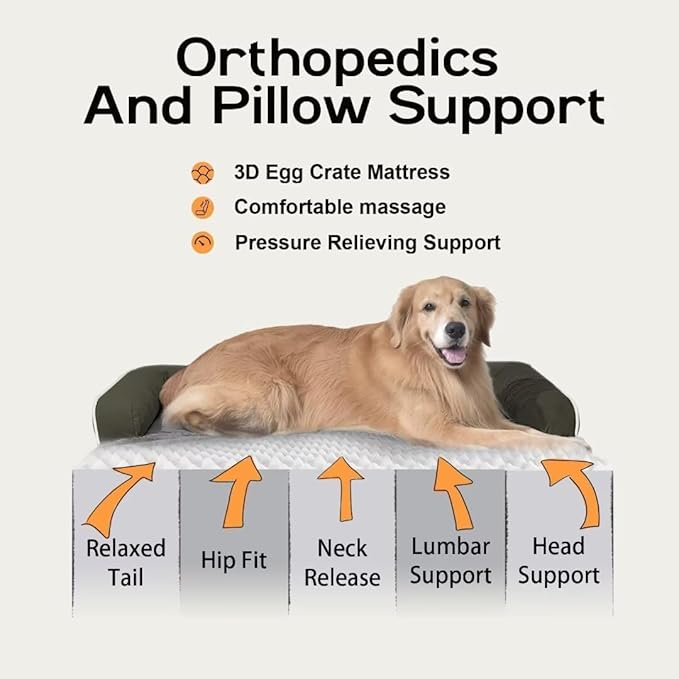 Small Dog Bed Orthopedic Washable Cat Bed Memory Foam Small Couch Sofa Indoor Comfy Pet Beds with Waterproof Removable Cover & Non-Slip Bottom