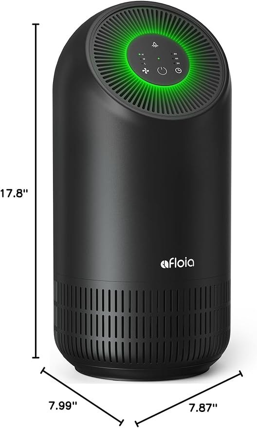 Afloia Air Purifier for Pets, Air Purifiers for Home Large Room Up to 880 Ft², Efficient Filter Air Cleaner for Home Remove 99.99% Pets Hair Odor Dust Smoke Mold Pollen, Fillo Black