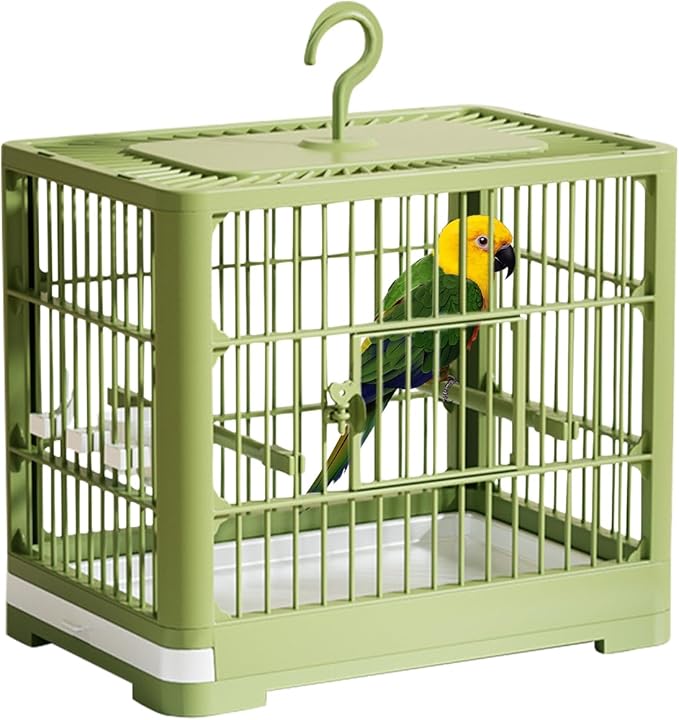 2025 New Carry Cage for Parakeet Portable 30x23x26cm Bird Travel Carrier Cage with Pull Out Tray Hook Handle Easy Transport Install for Various Birds Macaws Sparrow Conures Cockatiels