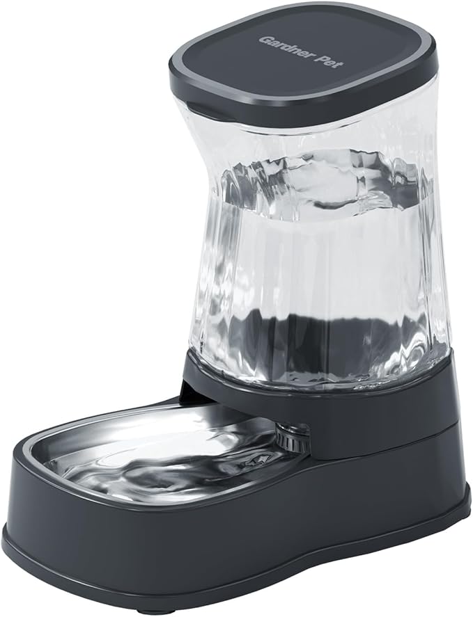 Gardner Pet Automatic Dog Water Dispenser Gravity Stainless Steel Water Waterer Feeder, 100% BPA-Free Large Capacity Water Feeding Bowls for Medium & Large-Sized Dogs,Cats, Other Pets -(2.1 Gallons)