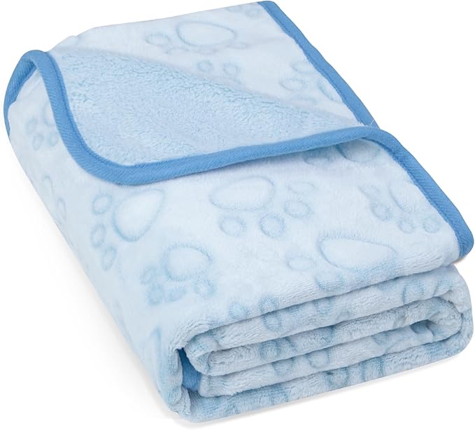 Blue Dog Blanket for Puppy Accesssories Boy, Blue Dog Stuff for Small Kitten Indoor Cats, Washable Soft Puppy Essentials Supplies