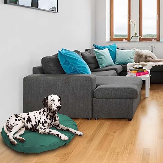 Dog Bed Cover Waterproof Replacement Machine Washable Covers for Dog Bed Heavy Duty Scratch Resistant Mattress Protector Pet Bed Round 20x20 Inch Cover Only Dark Green