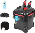 172GPH Canister Filter, External Aquarium Filter Ultra-Quiet Water Circulation Cleaning Machine with Media for Fish Tanks and Aquariums Up to 30 Gallons (172GPH)