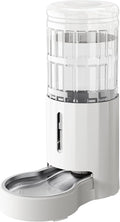 CZPET 2.5 Gallon Dog Water Bowl Dispenser, Automatic Dog and Cat Water Dispenser with Stainless Steel Bowl, Gravity Waterer, Large Capacity, and Quiet Drinking Area for Pets (9.5L,White)