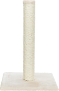 Trixie Parla Cat Scratching Post 24.4 Inch - Cat Scratcher with Soft Fabric Covering Base and Durable Sisal Rope - in Beige