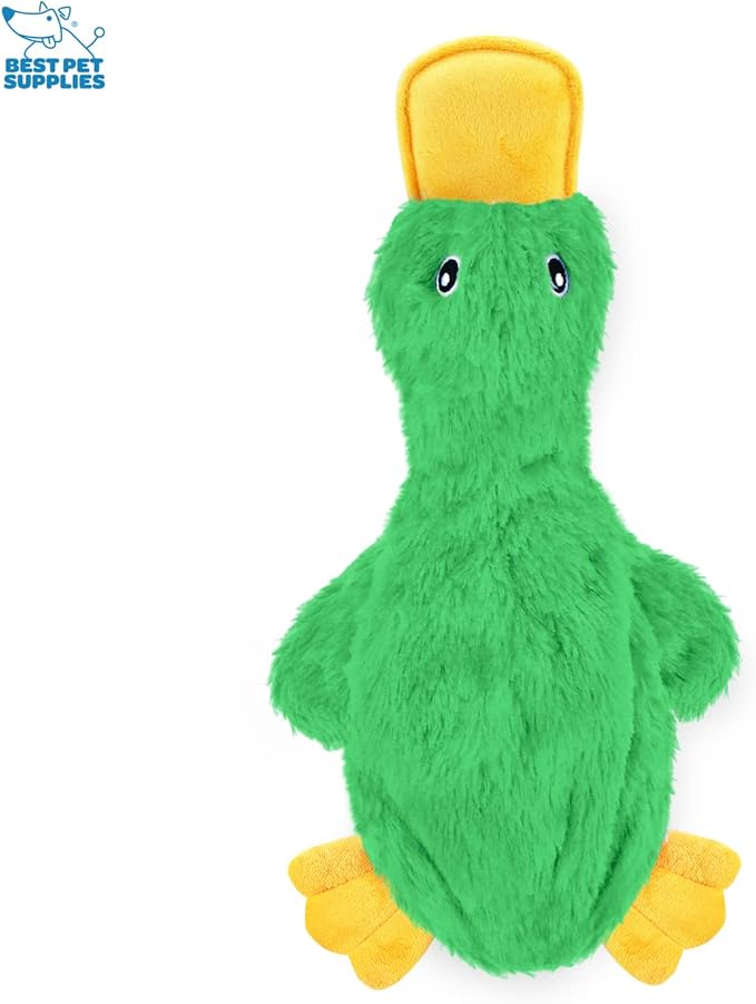 Best Pet Supplies Squeaky Dog Toys with Soft Durable Fabric for Small, Medium and Large Pets Interactive Toy for Indoor Play, Supports Active Biting and Play - Green