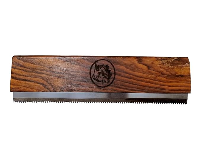 Original Deshedding Grooming Tools for Horse, Cats & Dogs Easy Ergonomic Wooden Handle Professional Brush Grooming Tool, Remove painlessly 95 Percent of Lose Hair Fur & Dirt (8 inch)