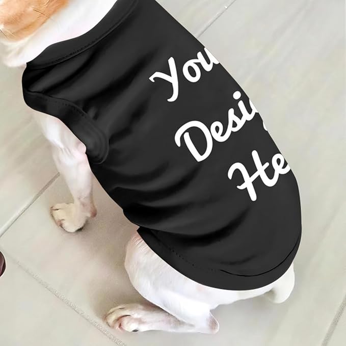 Personalized Dog Shirt Design Your Own Add Photo Text Logo Name Summer Breathable Dogs T-Shirt Clothes for Small Medium Large Pet, XS