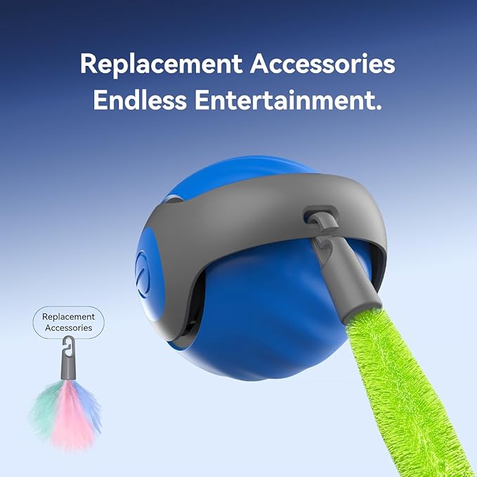 Petgravity Speedy Sprint Ball Toy for Cat Type-C Rechargeable Interactive Cats Toy Blue