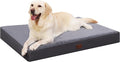 MIHIKK Waterproof Dog Beds Large Sized Dog Orthopedic Dog Beds for Crate with Removable Washable Cover Egg-Crate Foam Pet Pad Mat with Anti-Slip Bottom, 41x27 Inch, Grey