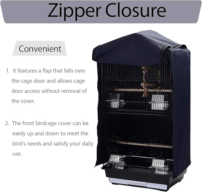 QBLEEV Birdcage Cover, Parrot Cage Night Cover Shade, Pet Universal Blackout Windproof Light-Proof Sleep Reduces Distractions Night Accessories Cloth Without Cage-14.1x18.5x26.7in (LxWxH)