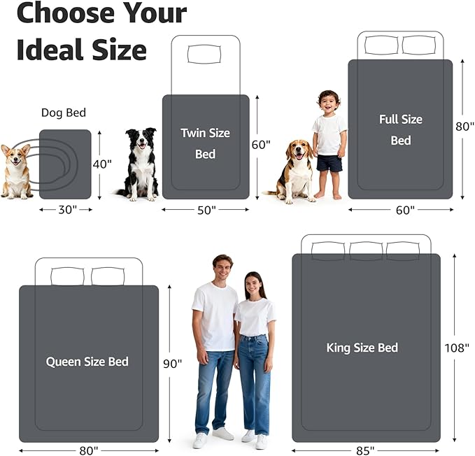LOOBANI Waterproof Blanket for Bed: Reversible Soft Flannel Queen Bed Blanket 80" x 90", Waterproof Dog Blankets for Large Dogs, Spill-Proof Cover for Furniture Protection, Movie Time, Purple