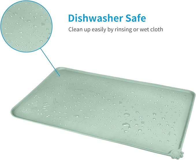 AUDWUD Silicone Waterproof Pet Feeding Mats,Anti Slip Bowl Pad,Dog Mat for Food and Water