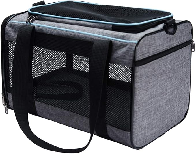 Vceoa 17.5x11x11 Inches Cat, Dog Carrier for Pets Up to 16 Lbs, Soft-Sided Cat Bag Animal Carriers Travel Puppy Carry As a Toy of Fabric Pet Home