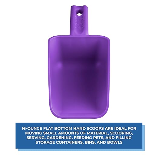 Vikan Remco 63008 Color-Coded Plastic Hand Scoop - BPA-Free Food-Safe Kitchen Utensils, Restaurant and Food Service Supplies, 16 oz, Purple