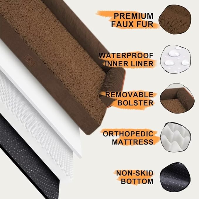 Small Dog Bed Orthopedic Washable Cat Bed Memory Foam Small Couch Sofa Indoor Comfy Pet Beds with Waterproof Removable Cover & Non-Slip Bottom
