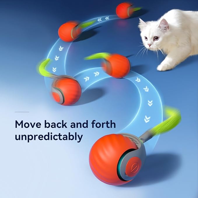 Petgravity Speedy Sprint Ball Toy for Cat Type-C Rechargeable Interactive Cats Toy 2 Set