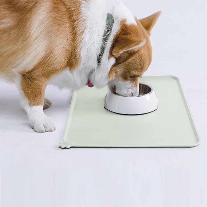 AUDWUD Silicone Waterproof Pet Feeding Mats,Anti Slip Bowl Pad,Dog Mat for Food and Water