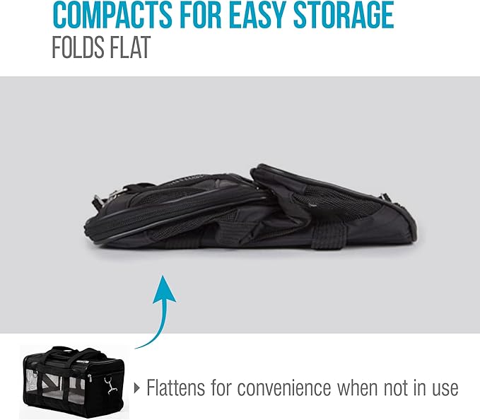 Sherpa Original Deluxe Travel Pet Carrier, Airline Approved & Guaranteed On Board - Black, Medium