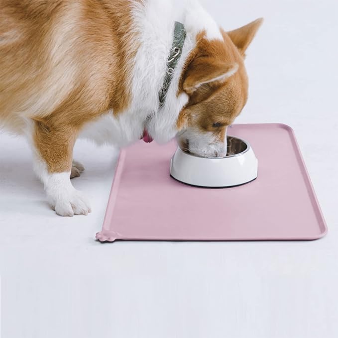 AUDWUD Silicone Waterproof Pet Feeding Mats,Anti Slip Bowl Pad,Dog Mat for Food and Water