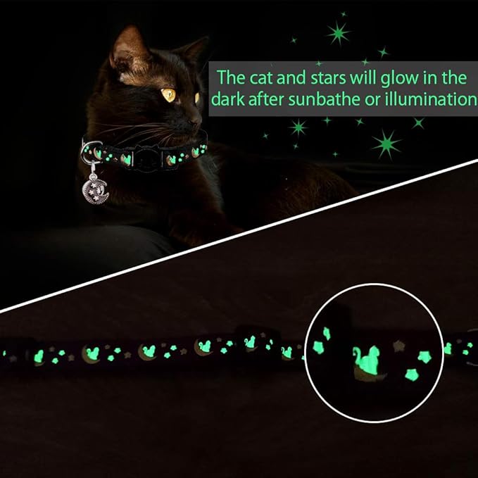 2Pcs Breakaway Cats Collars Cat Collars for Boy & Girl Cats Adjustable Kitten Collars with Bell,Pink+Purple,7"-10.7"