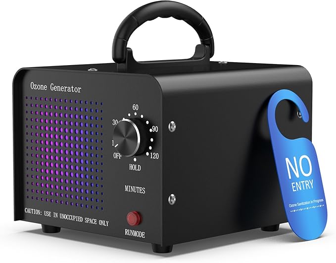 0zone Generator 65000mg - O3 Air Purifier for Home & Car, Ozone Machine Odor Removal for Smoke & Pet (Black)