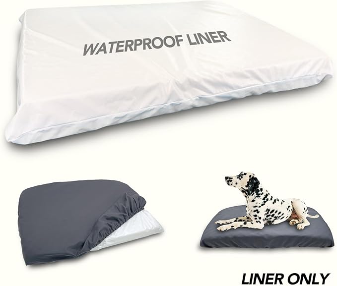 Waterproof Dog Bed Liner, Washable Replacement Cover Reusable Pet Pee Water Resistant Proof with Zipper, Liner Only 41x29 inch
