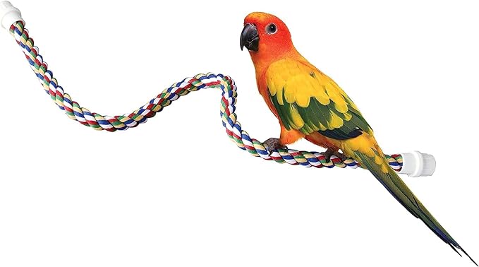 JW Pet Comfy Perch For Birds Flexible Multi-color Rope, Medium - 32" Length