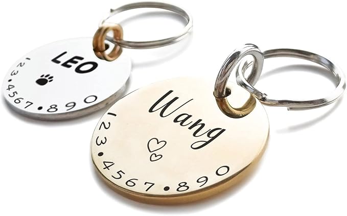 Cats Dogs ID Tags Personalized Lovely Symbols Pets Collar Name Accessories Simple Custom Engraved Products for Medium Four Legged Child Necklace Chain Anti-Lost Copper Brass Charm