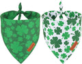 PTDECOR St. Patrick's Day Dog Bandana, Reversible Dog Scarf, Multi Size Offered, Green Shamrock Pet Bandanas for Large and Extra Large Dogs Pets (St. Patrick's Day, X-Large)