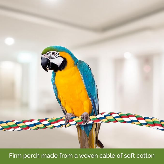JW Pet Comfy Perch For Birds Flexible Multi-color Rope, Medium - 32" Length